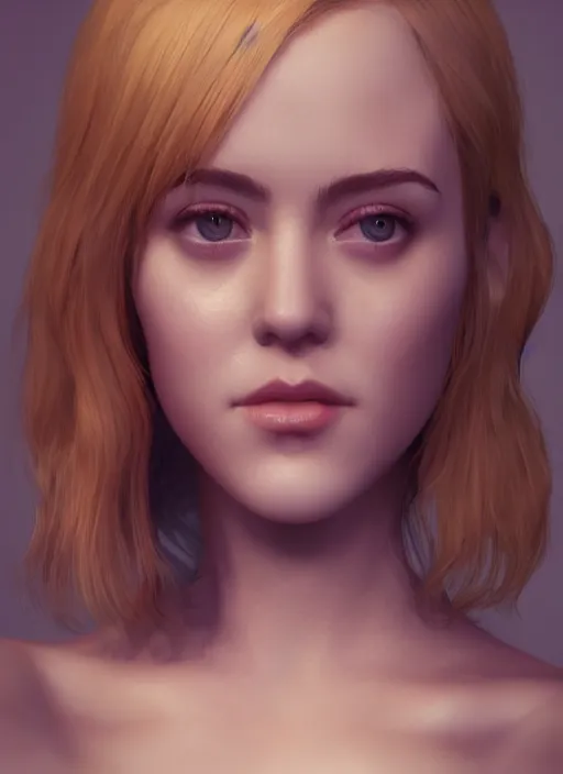 Image similar to beautiful portrait jena malone, beautiful girl, beautiful body, tranding by artstation, character artist, 8 1 5, mature content, zbrush, maya, substance 3 d painter, art by huaishen j, 2 d 3 d concept artist