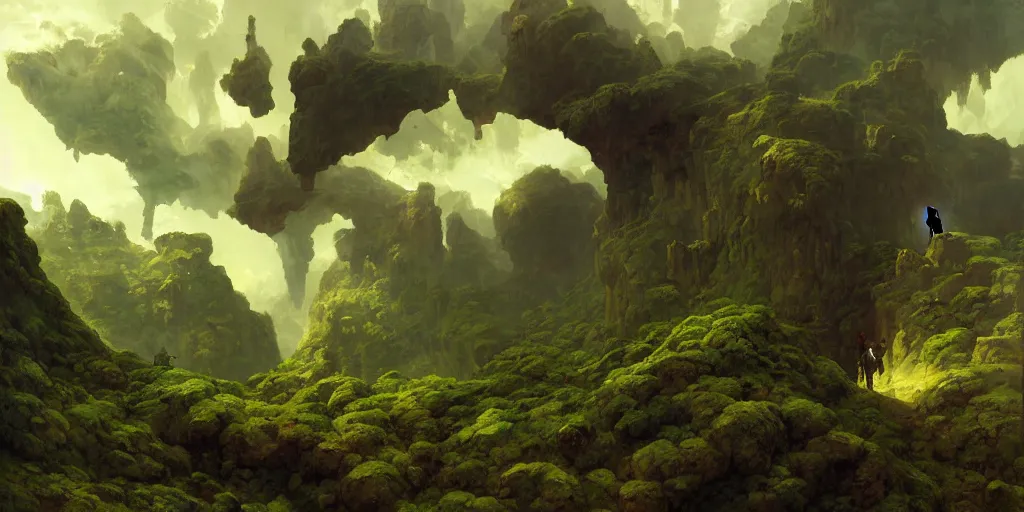 Image similar to huge cave ceiling clouds made of green earth towns, industry, steampunk villages castles, buildings inverted upsidedown mountain artstation illustration sharp focus sunlit vista painted by ruan jia raymond swanland lawrence alma tadema zdzislaw beksinski norman rockwell tom lovell alex malveda greg staples