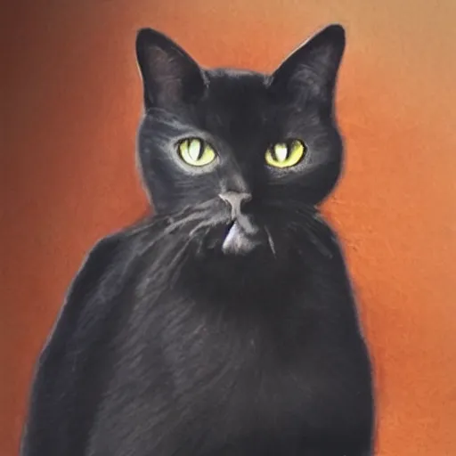 Image similar to photo of a seated black cat, photorealistic, hyperrealistic
