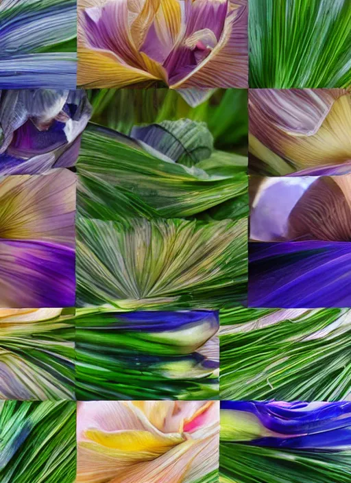 Image similar to montage of thin ringshaped irises, detailed colored textures, eyelashes, advanced art, art styles mix, from wikipedia, wet relections in eyes, sunshine, hd macro photograph, from side, grid o various eye shapes