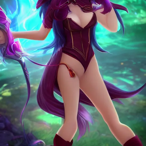 Prompt: photo of ahri from league of legends in real life