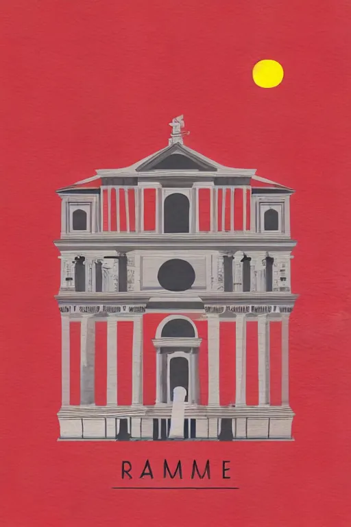 Image similar to minimalist watercolor art of rome, illustration, vector art