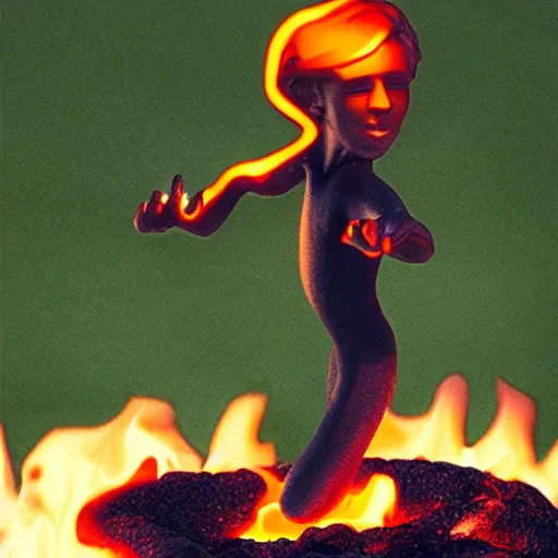 Image similar to stretch Armstrong melting on hot coals