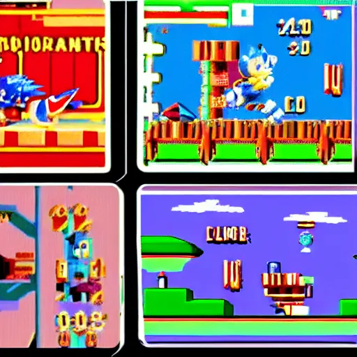 Image similar to sonic the hedgehog video game in the 1 9 7 0 s
