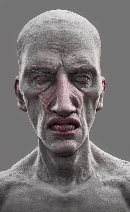 Image similar to Perfectly-centered portrait of a man named Anu, disturbing, lifelike, horror, dramatic, ugly, highly detailed, octane 3d render.