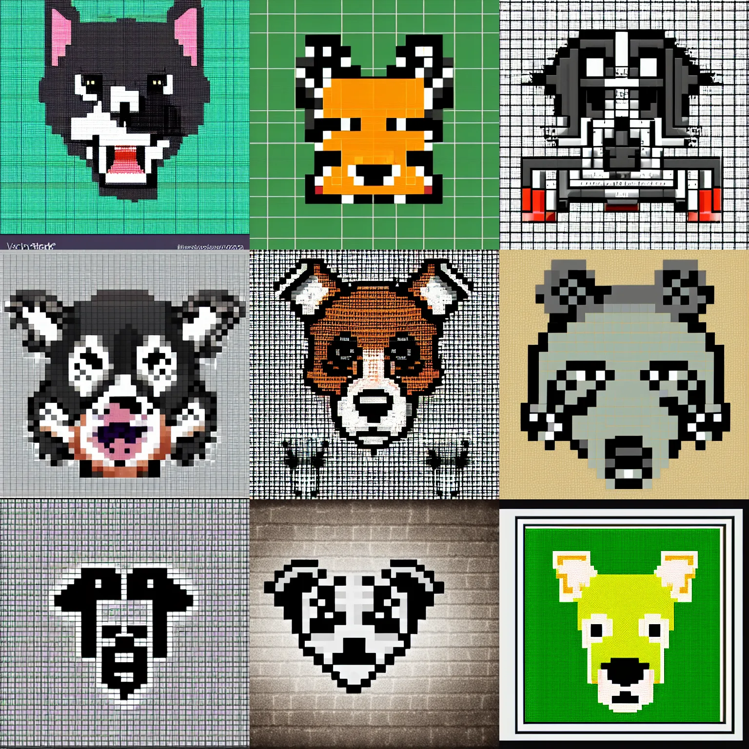 Prompt: dog logo pixel art