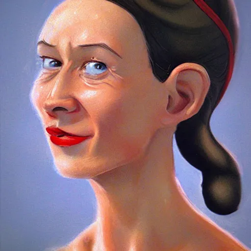 Image similar to olive oyl, photorealistic,