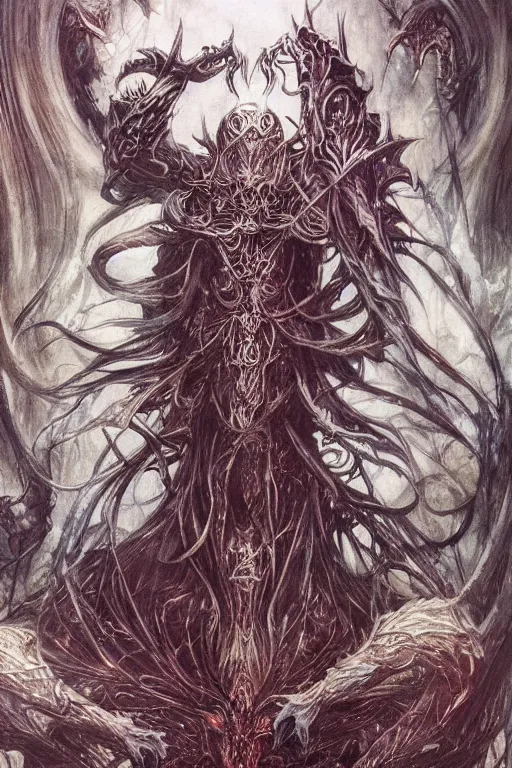 Image similar to fully clothed yawgmoth by ayami kojima