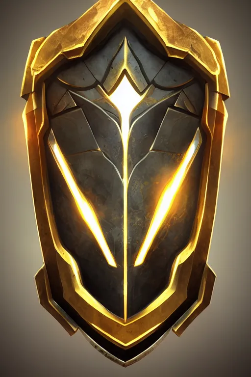 Image similar to shield fantasy epic legends game icon stylized digital illustration radiating a glowing aura global illumination ray tracing hdr fanart arstation by ian pesty and katarzyna da „ bek - chmiel