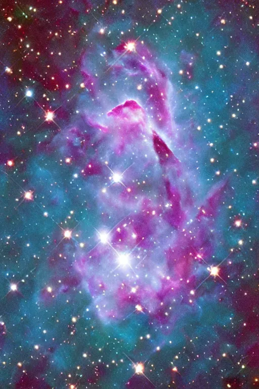 Image similar to nebula made of flowers, hubble telescope