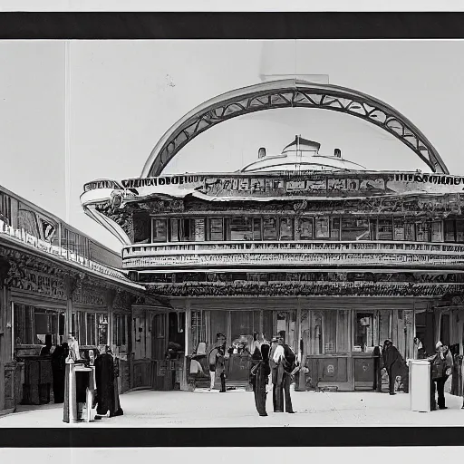 Image similar to dslr color sharp professional photo inside the 1 8 6 4 chicago worlds fair, ultradetailed, photorealistic