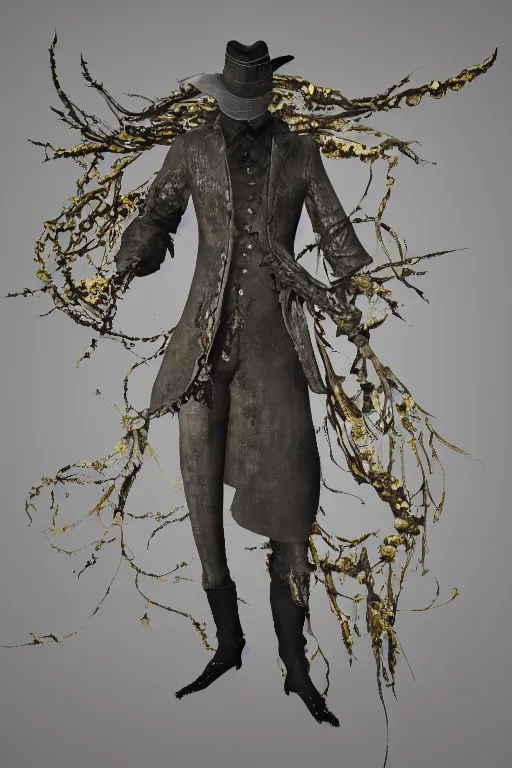 Prompt: a 3 d model of a neo - dada painting found in the game files of bloodborne ( 2 0 1 5 )