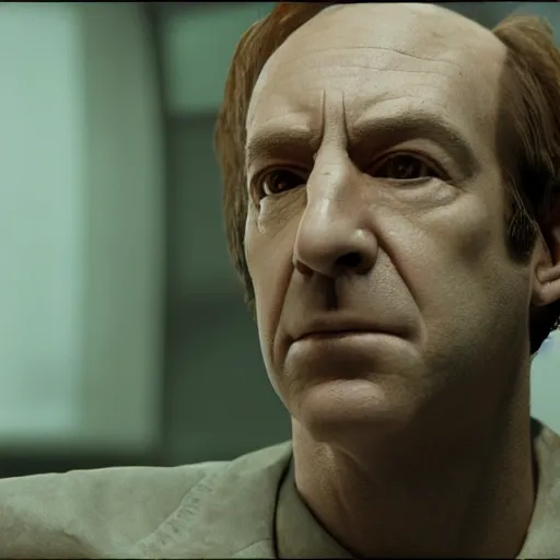 Image similar to film still of saul goodman in aliens, unreal engine, uhd, by ridley scott and h r giger, very detailed, realistic