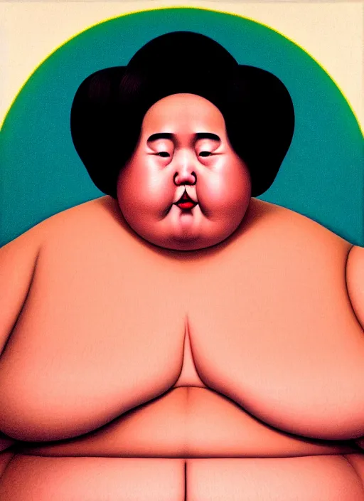 Image similar to portrait cute fat woman by shusei nagaoka kaws, david rudnick, takato yamamoto, airbrush on canvas pastell colors cell shaded 8 k