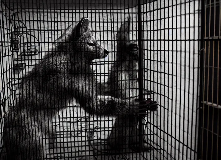 Prompt: guardian working in a furry prison, symmetrical, cinematic, real photography