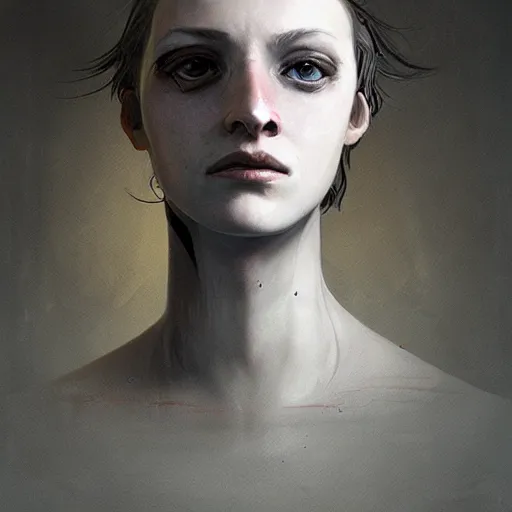Prompt: portrait of a woman with a cracked porcelain face by cedric peyravernay