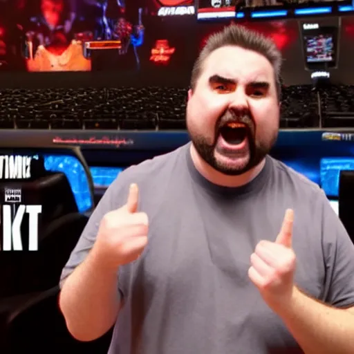 Prompt: Jeff Gerstmann getting really hype for the latest EA Games release