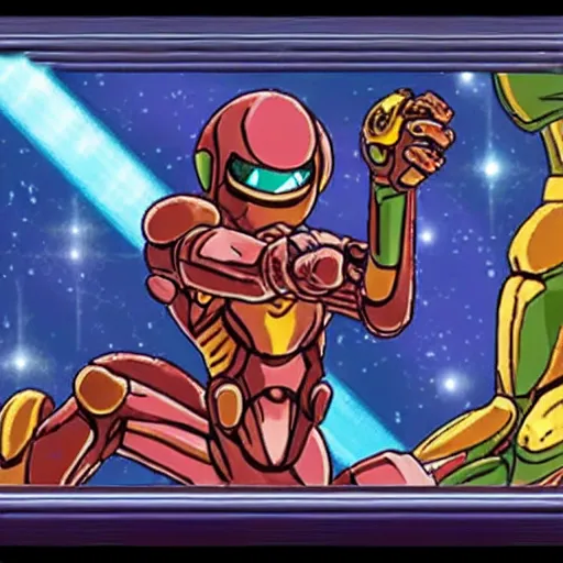 Prompt: The Last Metroid Is in Captivity. The Galaxy Is at Peace