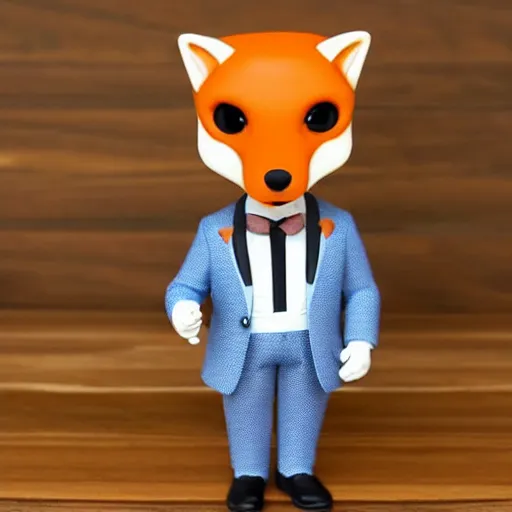 Image similar to a cute male anthropomorphic vulpes vulpes fulva teacher wearing suit funko pop