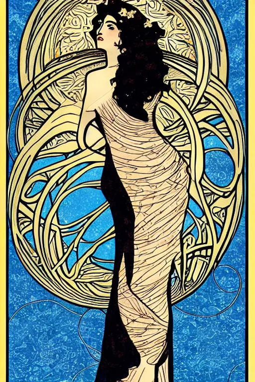 Image similar to Gaia in the style of Art Nouveau and Art Deco