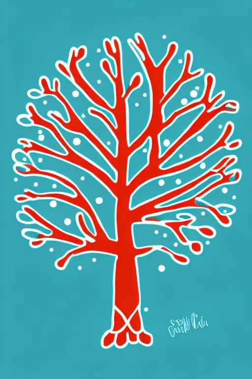 Image similar to doodle scribble scandi winter tree, sticker - art, svg vector, adobe - illustrator