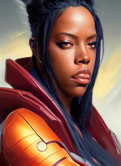 Image similar to portrait of apex legends aaliyah haughton, x - men, storm, elegant, lightning strikes, highly detailed, digital painting, artstation, glamor pose, concept art, smooth, sharp focus, illustration, art by artgerm and greg rutkowski, artey freytag