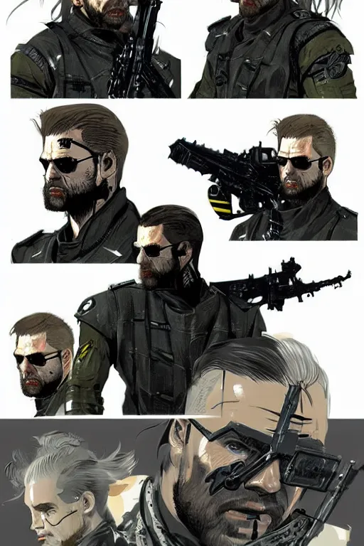 Image similar to billy butcher in metal gear concept art