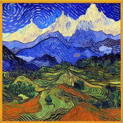 Image similar to nepal in van gogh style