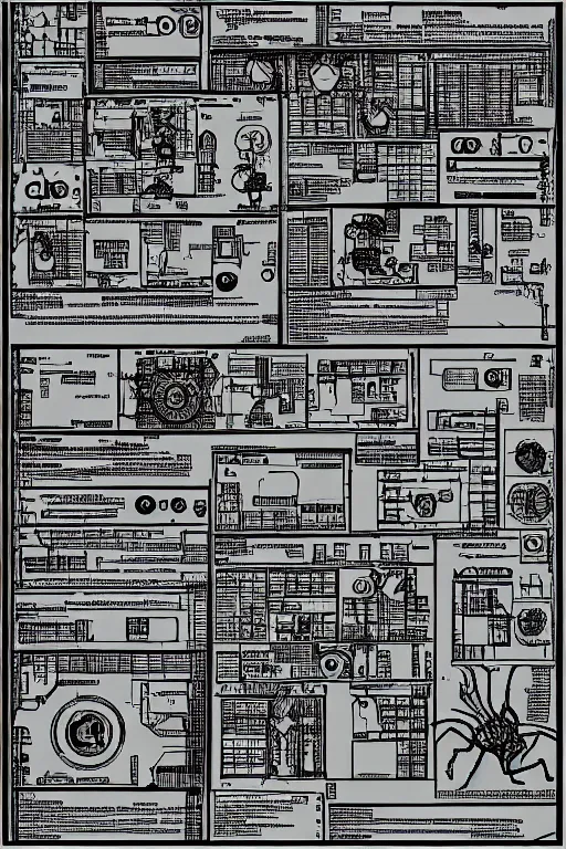 Prompt: alien schematics-n 9