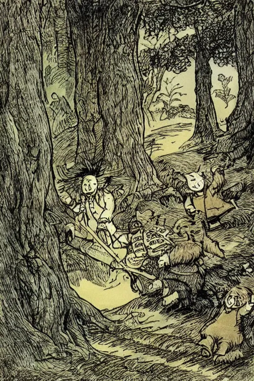Prompt: “the wind in the willows, storybook illustration, by sir John tenniel, by herge, by e.h. Shepard”