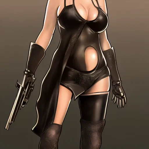 Image similar to full body portrait of 2B nier automata wearing a bikini, fantasy art by Thomas romain, safe for work, trending on artstation, artstationHD, artstationHQ