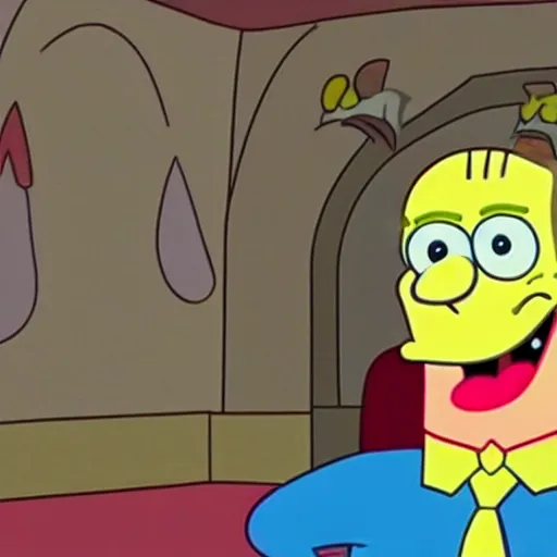 Image similar to patrick stewart in spongebob cartoon