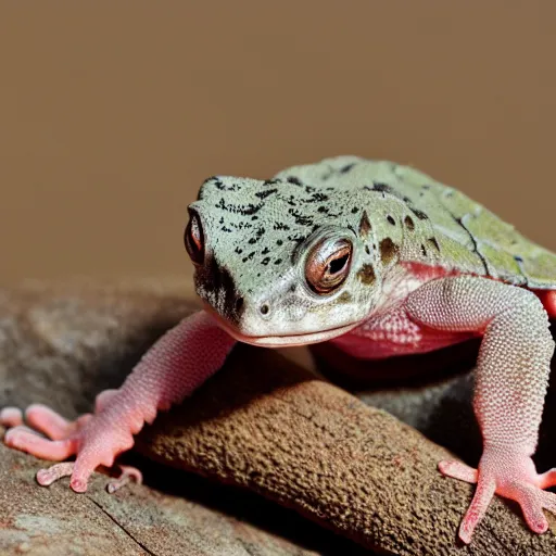 Prompt: An award winning photo of young New Zealand pink gecko tortoise looking at the camera, cute, nature photography, National Geographic, 4k