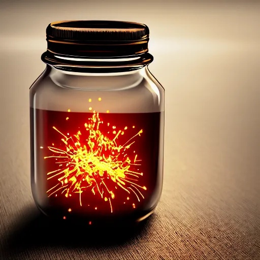 Prompt: a firefly trapped inside of a glass jar, cinematic lighting, hyper realistic, 4 k