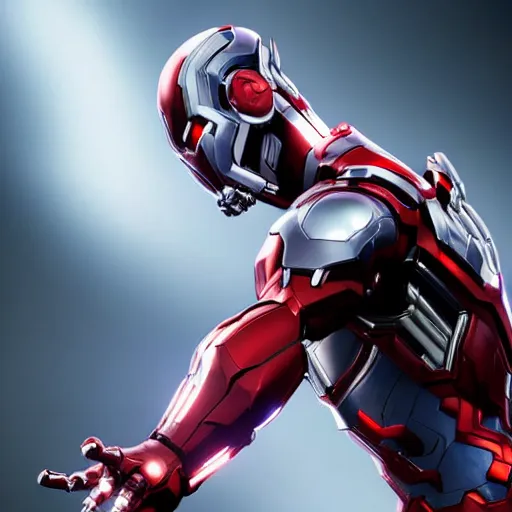 Image similar to still photo of marvel ultron, highly detailed, photorealistic portrait, bright studio setting, studio lighting, crisp quality and light reflections, unreal engine 5 quality render