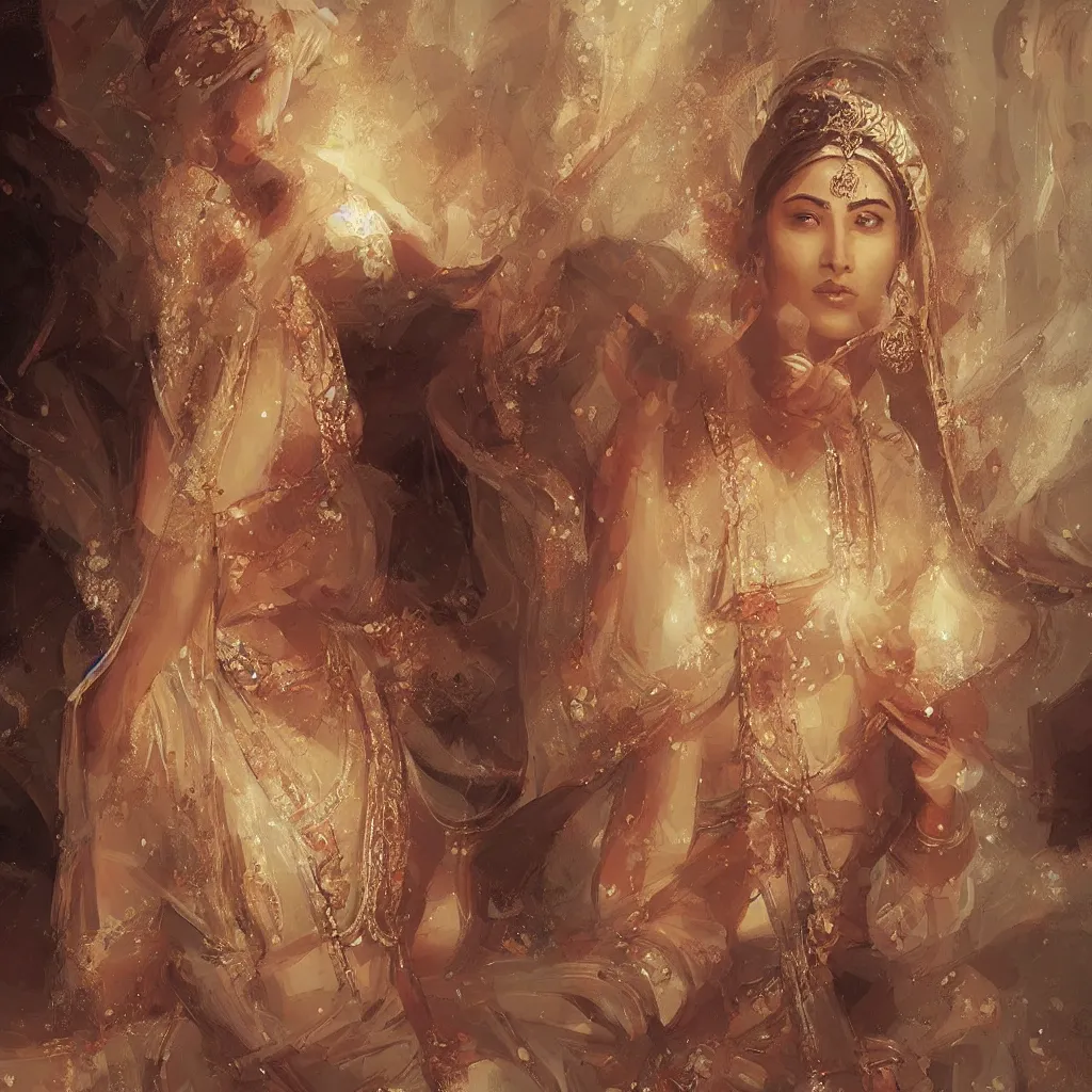 Prompt: an art of an elegant hindu princess, extremely detailed art by greg rutkowski