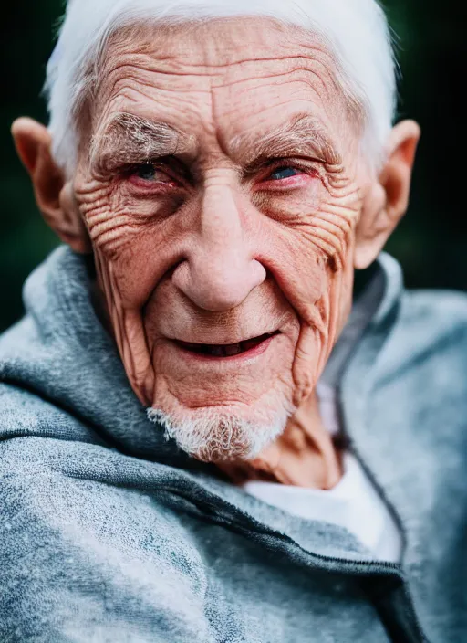 Prompt: DSLR photo portrait still of 85 year old age 85 Eminem at age 85!!!, 85mm f1.8