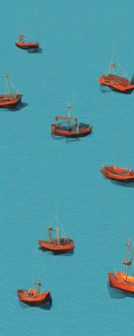 Image similar to fishing vessels in the bay lowpoly