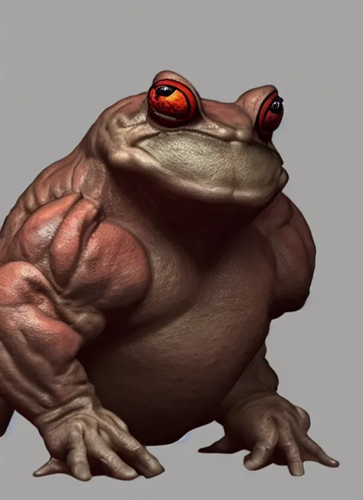 Image similar to muscle toad, concept art,artstation,8k,ultra hd detaling