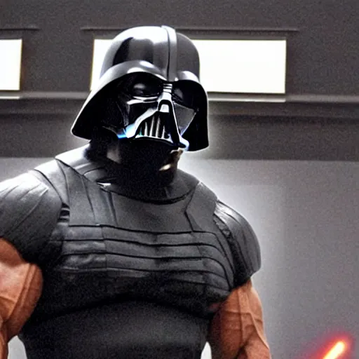 Prompt: dark vador creating an army of dwayne johnson, star wars, realistic, hyperrealistic