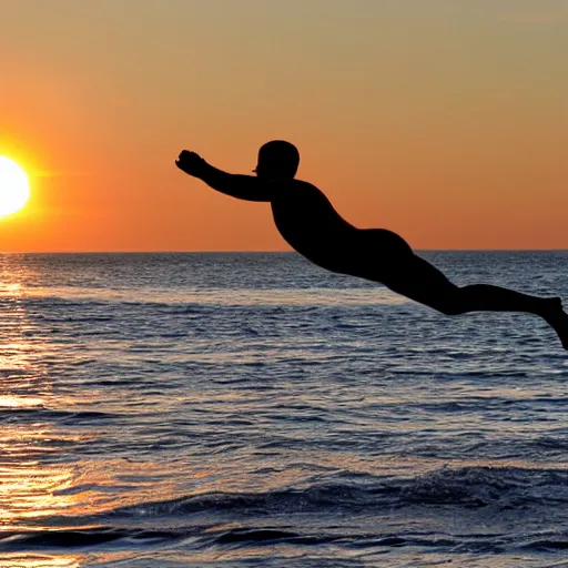 Image similar to springboard diver at sunset