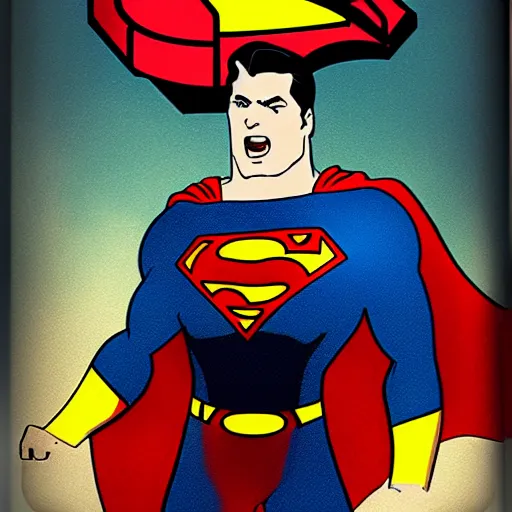 Prompt: Superman yelling+1