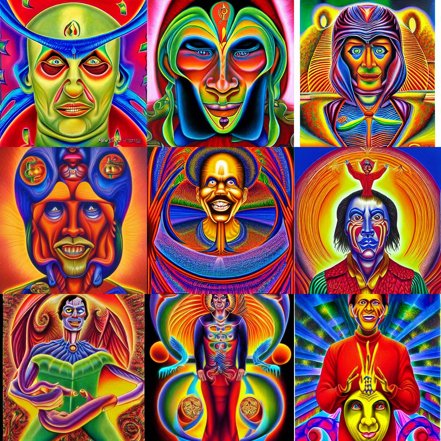 Prompt: chapolin by alex grey