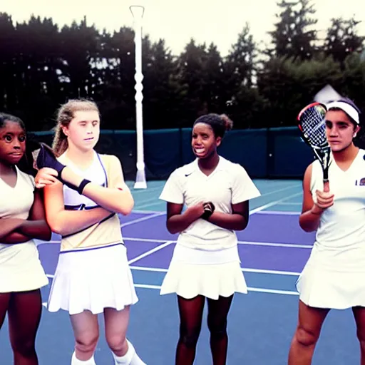 Image similar to ray lewis coaching high school girls tennis, promotional photograph