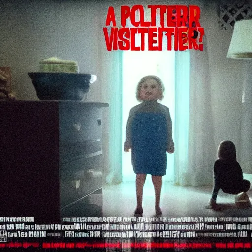 Image similar to a poltergeist becomes visible, horror, home video