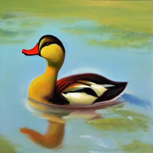 Image similar to a duck on the prowl oil painting julie curtiss