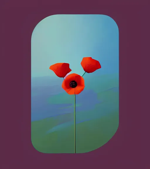 Image similar to icon stylized minimalist poppy flower, loftis, cory behance hd by jesper ejsing, by rhads, makoto shinkai and lois van baarle, ilya kuvshinov, rossdraws global illumination