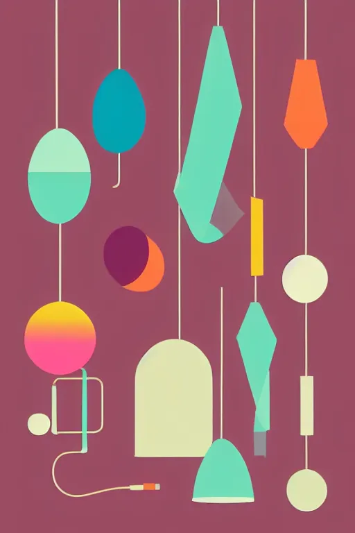 Image similar to minimalist boho style art of a colorful lamp, illustration, vector art