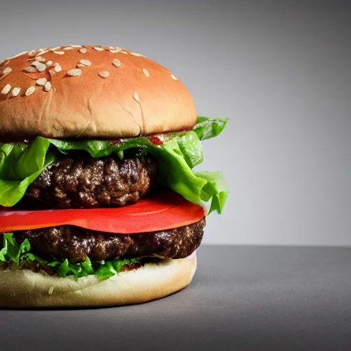 Prompt: the most disgusting hamburger you can imagine, professional food photography, very detailed, studio lighting