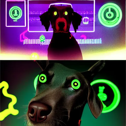 Image similar to cyberpunk dog